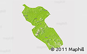 Physical 3D Map of Jishui, cropped outside