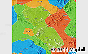 Physical 3D Map of Jishui, political outside