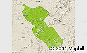 Physical 3D Map of Jishui, shaded relief outside