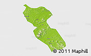 Physical 3D Map of Jishui, single color outside