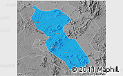 Political 3D Map of Jishui, desaturated