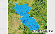 Political 3D Map of Jishui, satellite outside