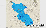 Political 3D Map of Jishui, shaded relief outside