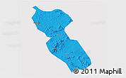 Political 3D Map of Jishui, single color outside