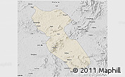 Shaded Relief 3D Map of Jishui, desaturated