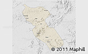 Shaded Relief 3D Map of Jishui, lighten, desaturated