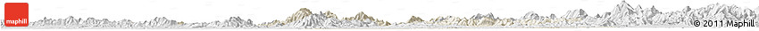 Shaded Relief Horizon Map of Jishui, lighten, desaturated