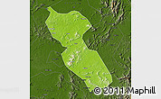 Physical Map of Jishui, darken