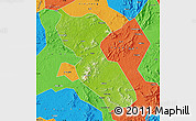 Physical Map of Jishui, political outside