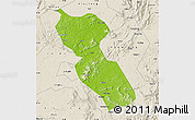 Physical Map of Jishui, shaded relief outside