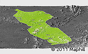 Physical Panoramic Map of Jishui, darken, desaturated