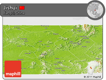 Physical Panoramic Map of Jishui