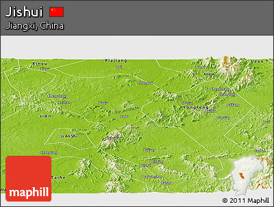Physical Panoramic Map of Jishui