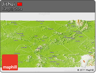 Physical Panoramic Map of Jishui