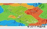Physical Panoramic Map of Jishui, political outside