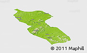 Physical Panoramic Map of Jishui, single color outside
