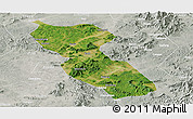 Satellite Panoramic Map of Jishui, lighten, semi-desaturated