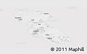 Silver Style Panoramic Map of Jishui, single color outside
