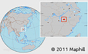 Gray Location Map of Leping