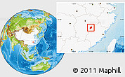 Physical Location Map of Lichuan, highlighted country