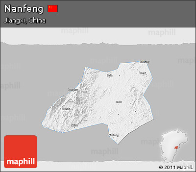 Gray 3D Map of Nanfeng, single color outside