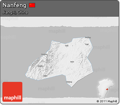 Gray 3D Map of Nanfeng, single color outside