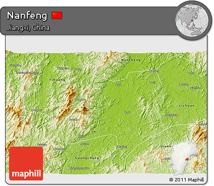 Physical 3D Map of Nanfeng