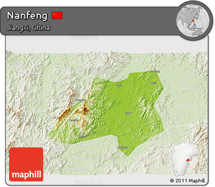 Physical 3D Map of Nanfeng, lighten