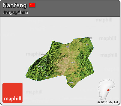 Satellite 3D Map of Nanfeng, single color outside