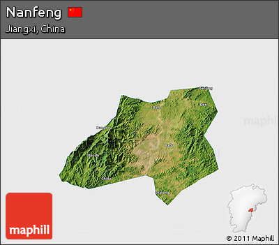 Satellite 3D Map of Nanfeng, single color outside