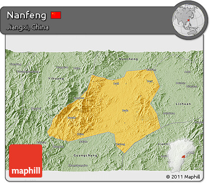 Savanna Style 3D Map of Nanfeng