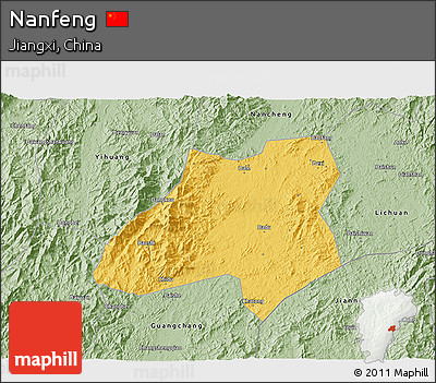 Savanna Style 3D Map of Nanfeng