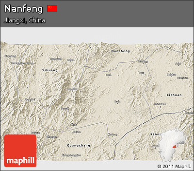 Shaded Relief 3D Map of Nanfeng