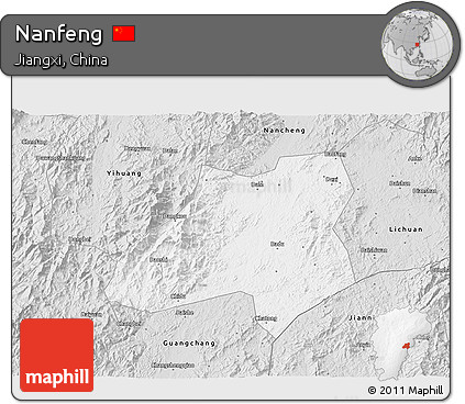 Silver Style 3D Map of Nanfeng