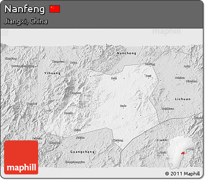 Silver Style 3D Map of Nanfeng