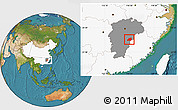 Satellite Location Map of Nanfeng, highlighted country, highlighted parent region