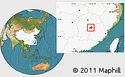Satellite Location Map of Nanfeng, highlighted country