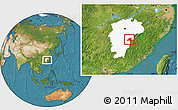 Satellite Location Map of Nanfeng, highlighted parent region
