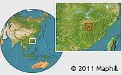 Satellite Location Map of Nanfeng