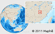 Shaded Relief Location Map of Nanfeng
