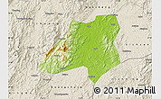 Physical Map of Nanfeng, shaded relief outside