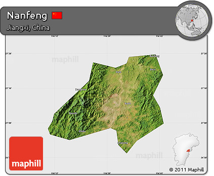 Satellite Map of Nanfeng, single color outside