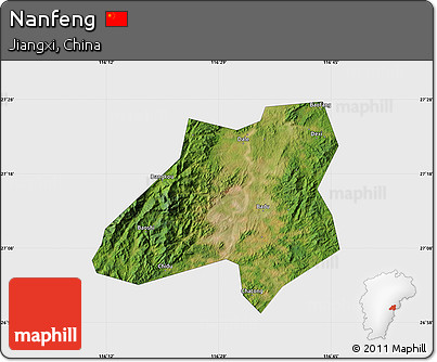 Satellite Map of Nanfeng, single color outside