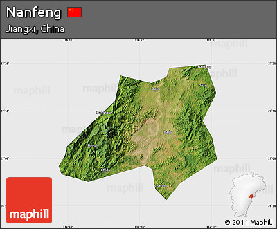 Satellite Map of Nanfeng, single color outside