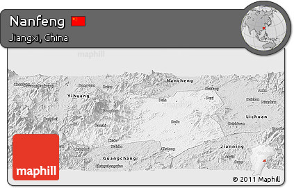 Silver Style Panoramic Map of Nanfeng