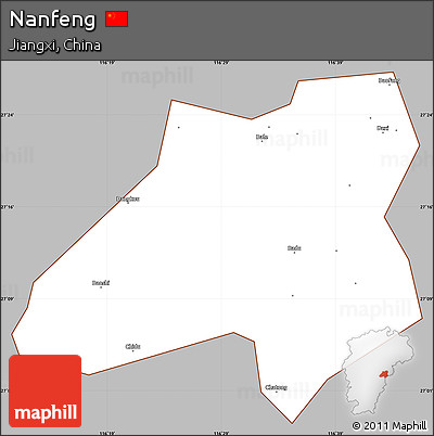 Gray Simple Map of Nanfeng, cropped outside