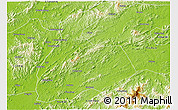 Physical 3D Map of Pingxiang Shi