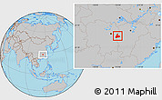 Gray Location Map of Pingxiang Shi