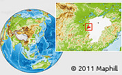 Physical Location Map of Pingxiang Shi, highlighted parent region