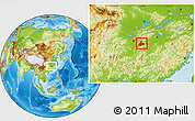 Physical Location Map of Pingxiang Shi